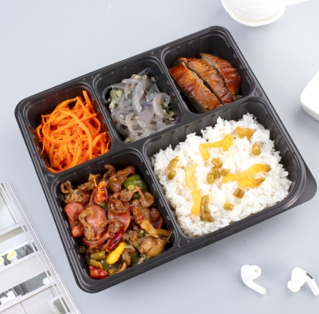 1500ml大容量五格一次性快餐盒5格六格外卖打包盒分格饭盒