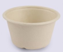 一次性碗外卖打包盒甘蔗浆可降解纸质餐具圆形带盖沙拉面碗食品级